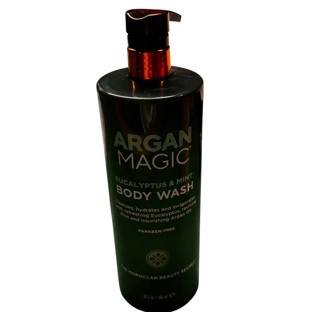 Argan Magic Eucalyptus‎ & Mint Body Wash 32oz Argan Oil Paraben-Free Pump Bottle